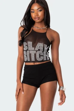Slay B Sheer Mesh Crop Top