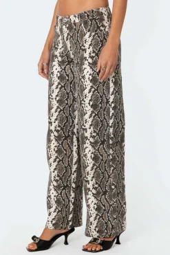 Snakescale Printed Low Rise Jeans