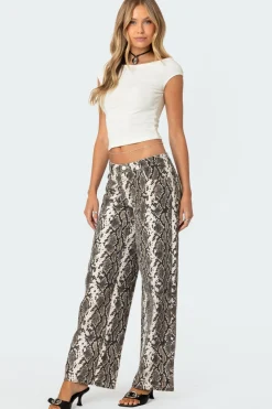 Snakescale Printed Low Rise Jeans