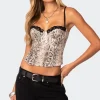Snakeskin Denim Corset