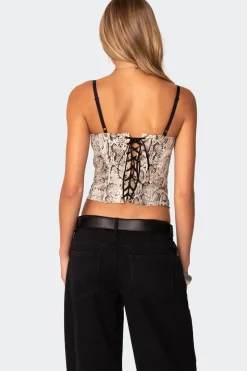 Snakeskin Denim Corset