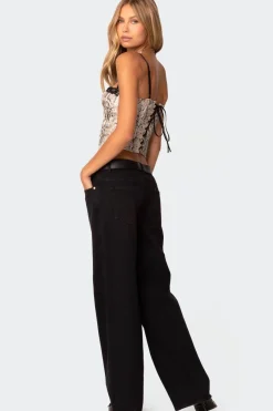 Snakeskin Denim Corset