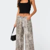 Snakeskin Printed Low Rise Jeans