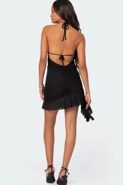 Soho Open Back Ruffle Mini Dress