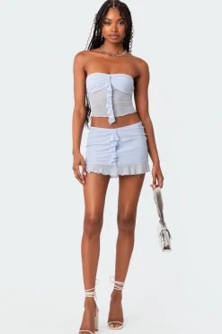 Solange Ruffle Mesh Mini Skirt