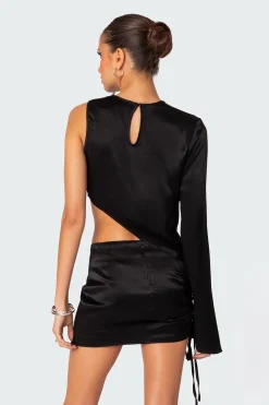 Solstice Asymmetric Satin Top