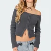 Sonia Off Shoulder Fuzzy Knit Top