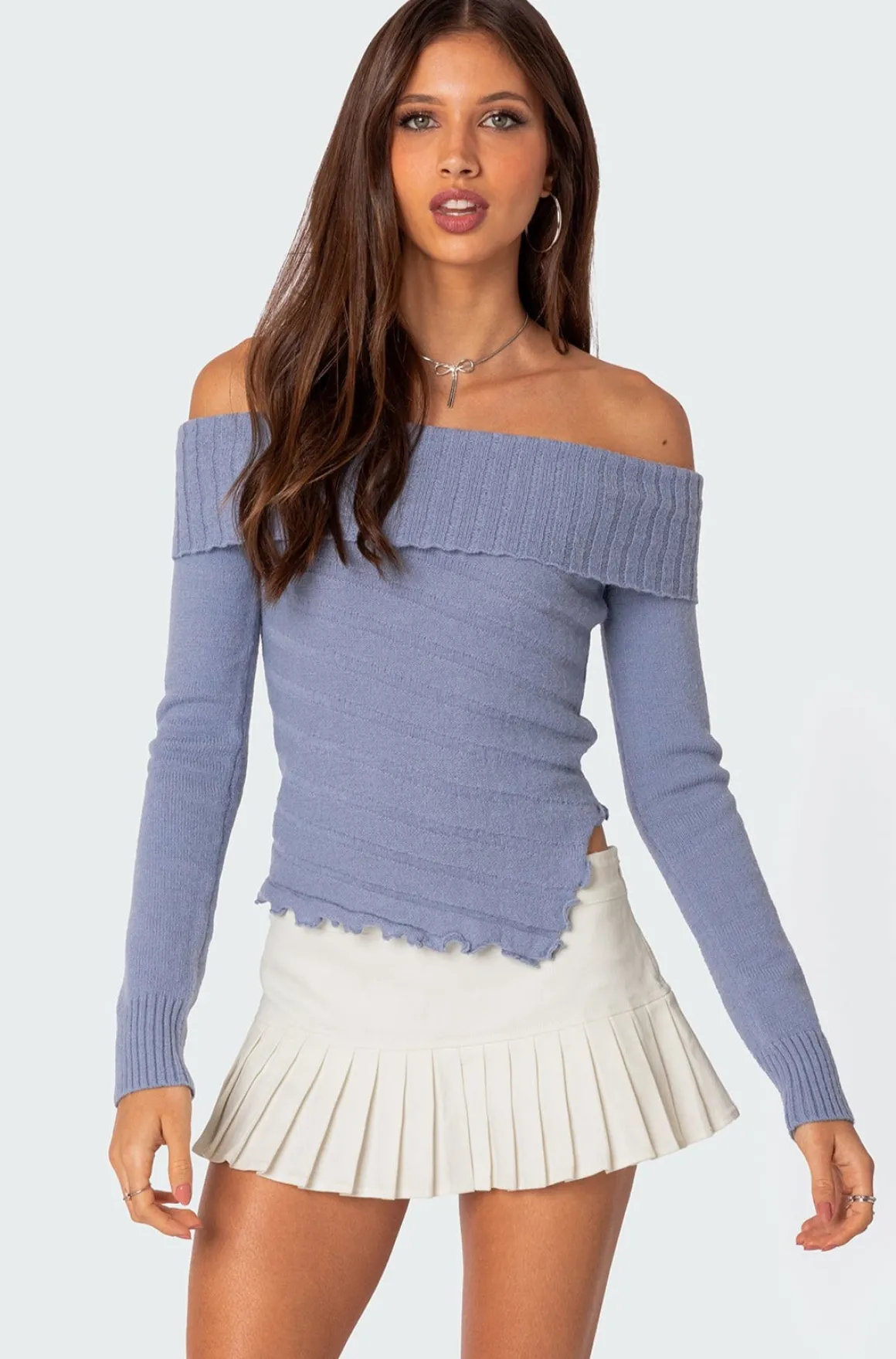 Sonya Fold Over Knit Top