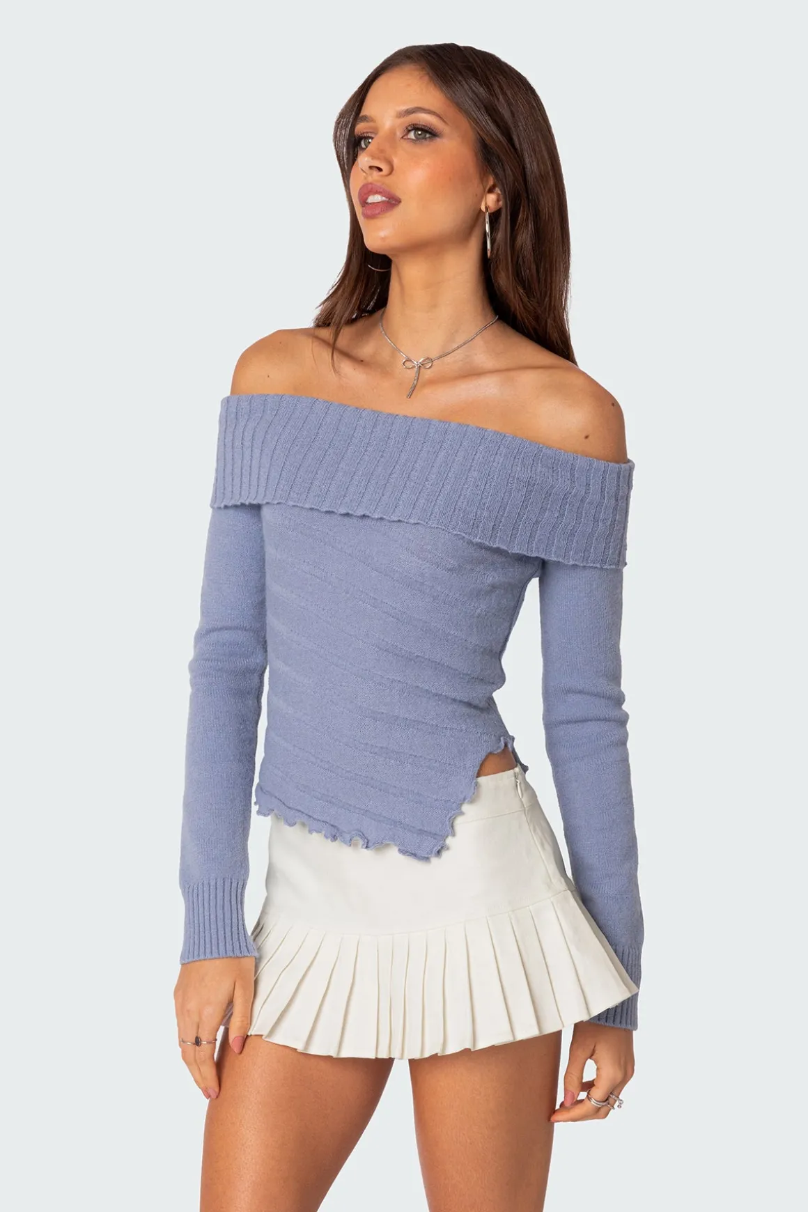 Sonya Fold Over Knit Top