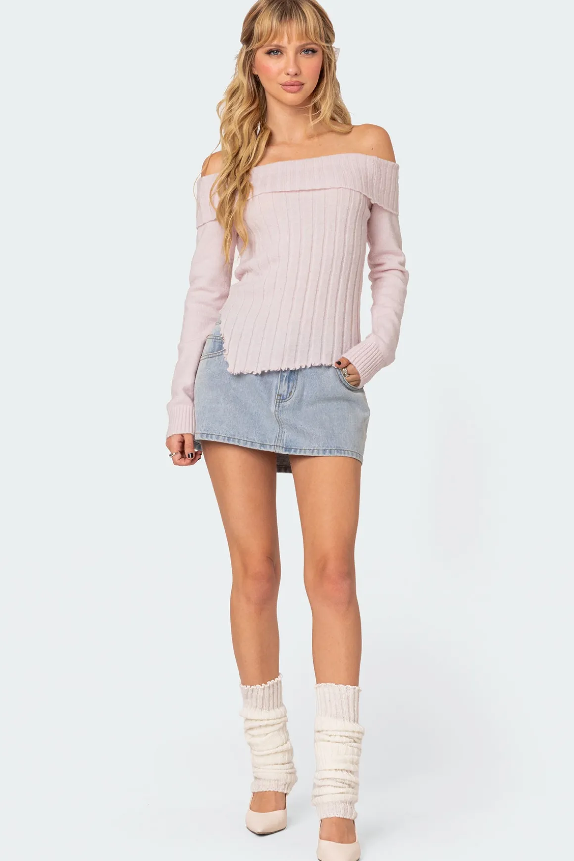Sonya Fold Over Knit Top