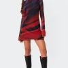 Sparks Fly Side Slitted Mesh Mini Dress