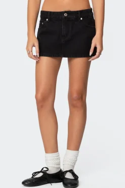 Spencer Low Rise Denim Micro Skirt