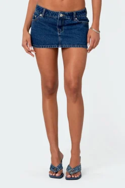 Spencer Low Rise Denim Micro Skirt