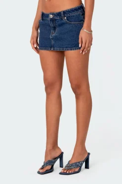 Spencer Low Rise Denim Micro Skirt