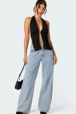 Split Front Halter Top