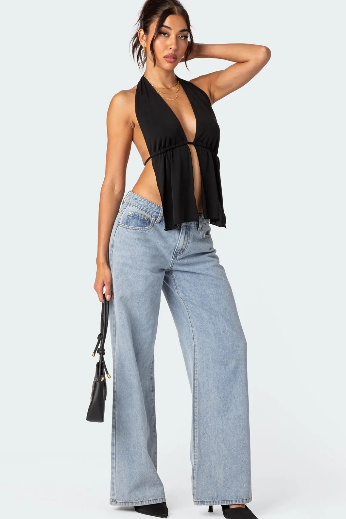 Split Front Halter Top