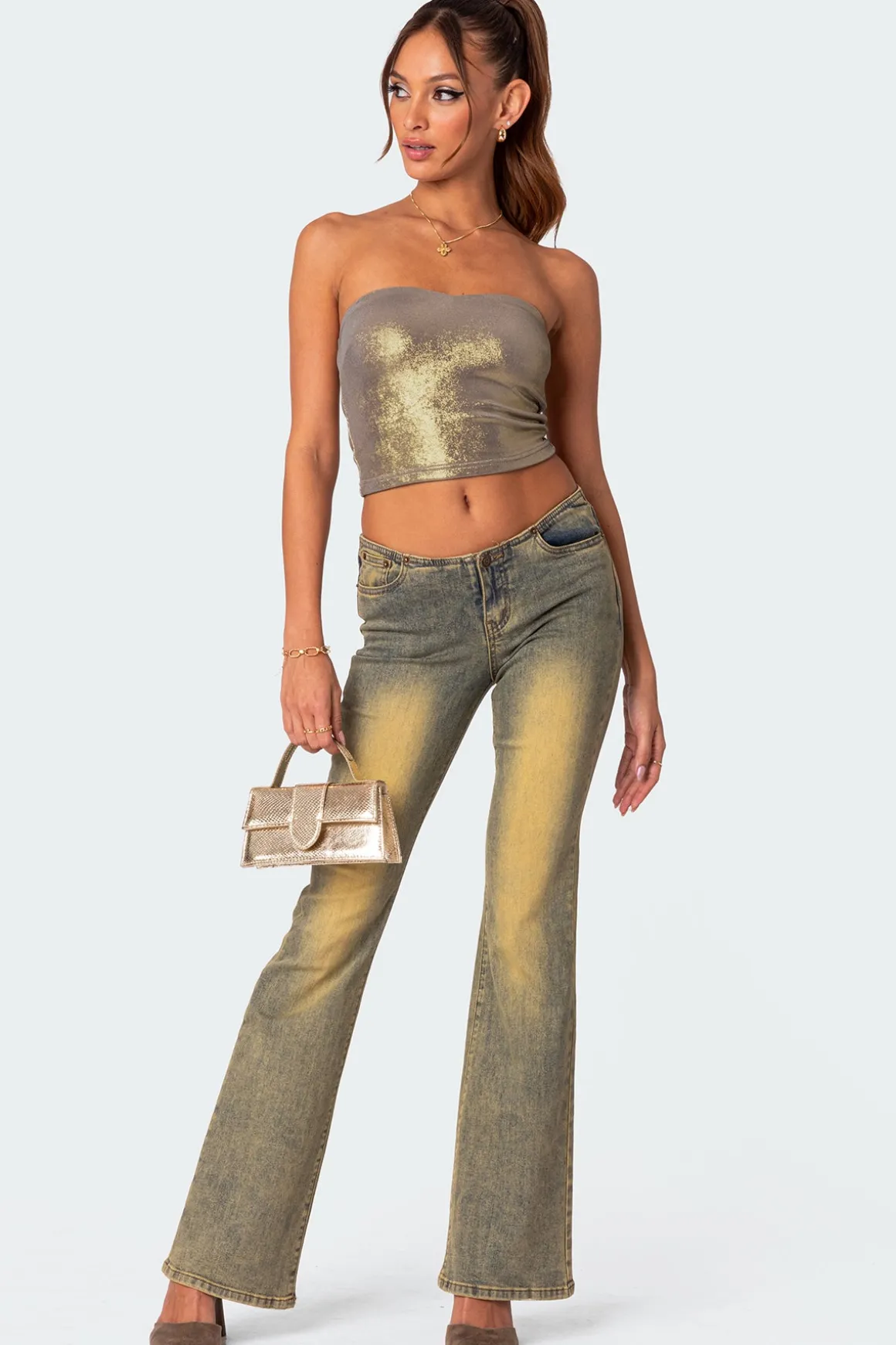 Spotlight Metallic Tube Top