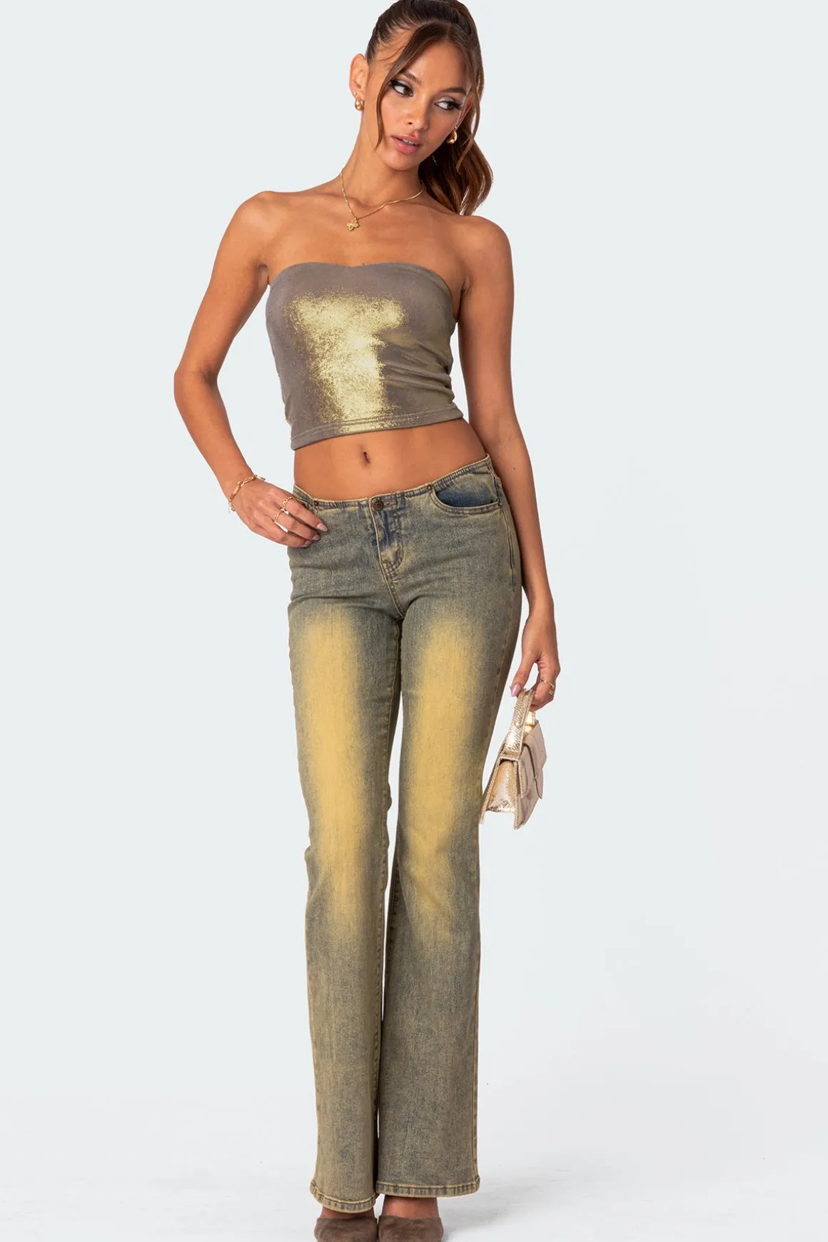 Spotlight Metallic Tube Top