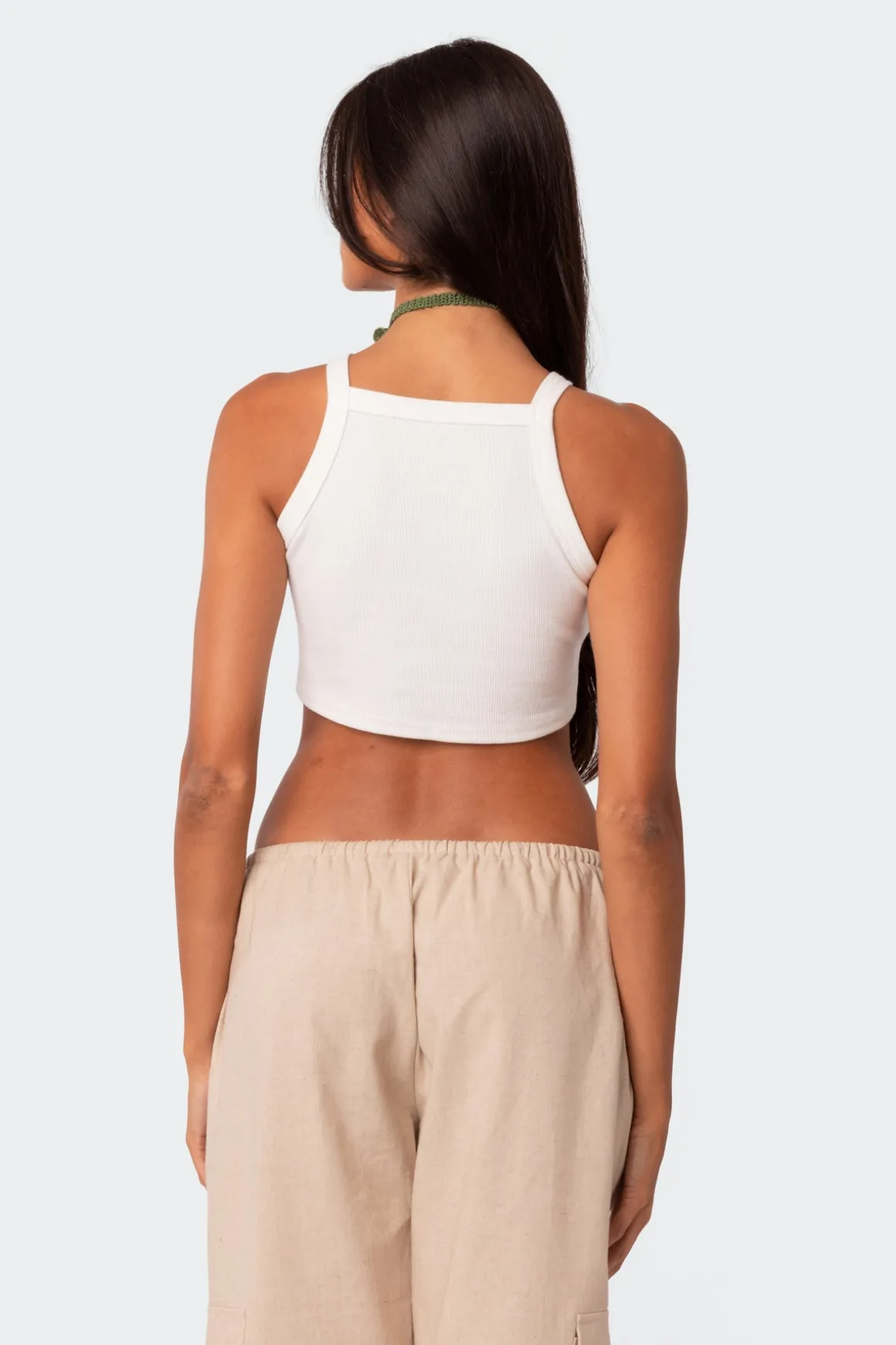 Square Neck Cropped Tank Top