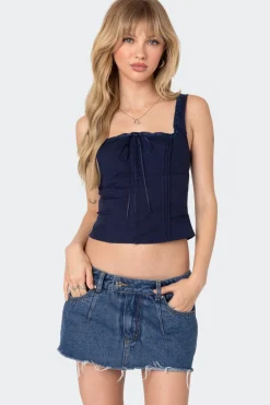 Square Neck Poplin Corset