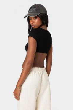 Square Neck Ribbed Crop Top