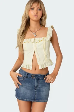 Square Neck Ruffled Corset