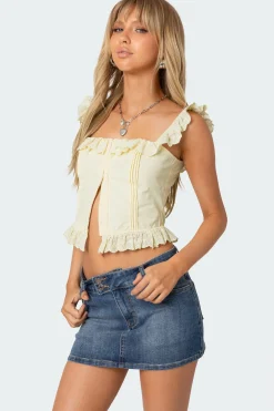Square Neck Ruffled Corset