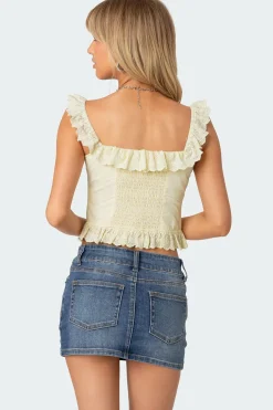 Square Neck Ruffled Corset