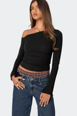 Stacie Asymmetric Long Sleeve Top