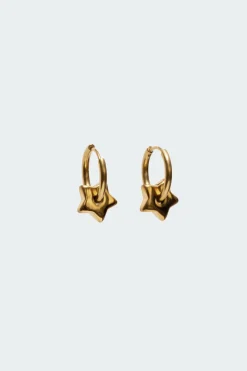 Star Charm Hoop Earrings