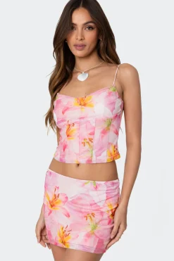 Stassi Cowl Neck Printed Corset