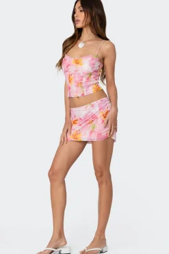 Stassi Cowl Neck Printed Corset