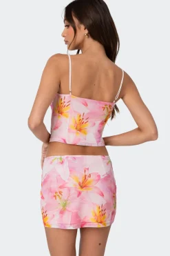 Stassi Cowl Neck Printed Corset
