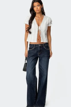 Stassie Studded Low Rise Jeans