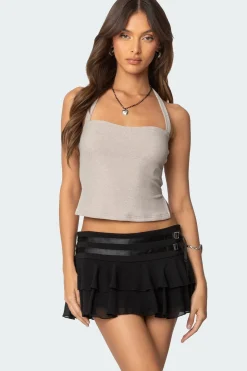 Steel Side Slit Halter Top