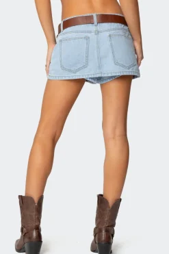 Stitched Up Denim Mini Skort