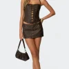 Stormi Faux Leather Mini Skort