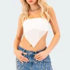 Strapless Mesh Triangle Top