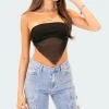 Strapless Mesh Triangle Top