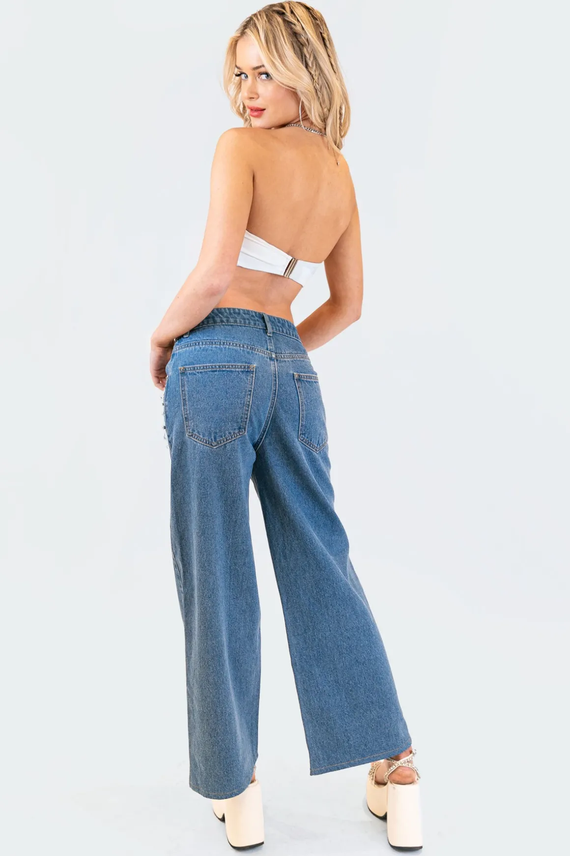 Strapless Mesh Triangle Top