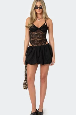 Strappy Sheer Lace Bodysuit