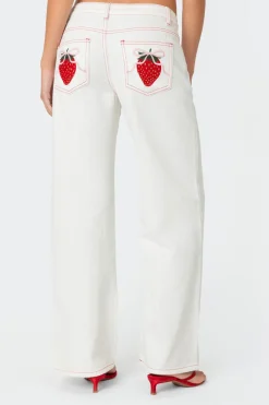 Strawberry Bow Pocket Jeans
