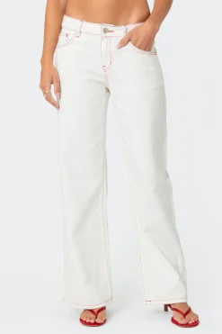Strawberry Bow Pocket Jeans