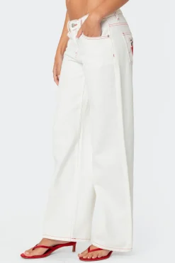 Strawberry Bow Pocket Jeans