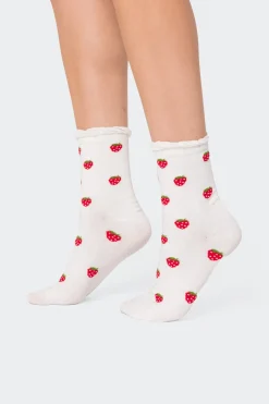 Strawberry Frill Socks
