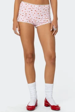 Strawberry Girl Printed Micro Shorts