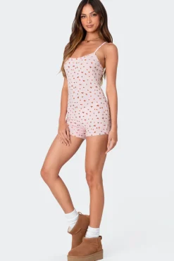 Strawberry Girl Printed Romper