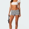 Striped Fold Over Shorts