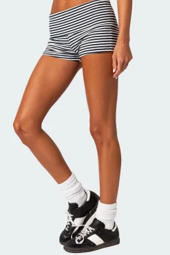 Striped Fold Over Shorts