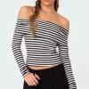 Striped Fold Over Top
